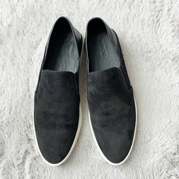 Vince Shoes - Vince Garvey Suede & Leather Sneaker Black Size 8